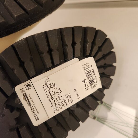 Kenneth Cole Reaction Boots Size 6 Ivory Tate Biker Jewel Faux Leather. NIB - Picture 10 of 15